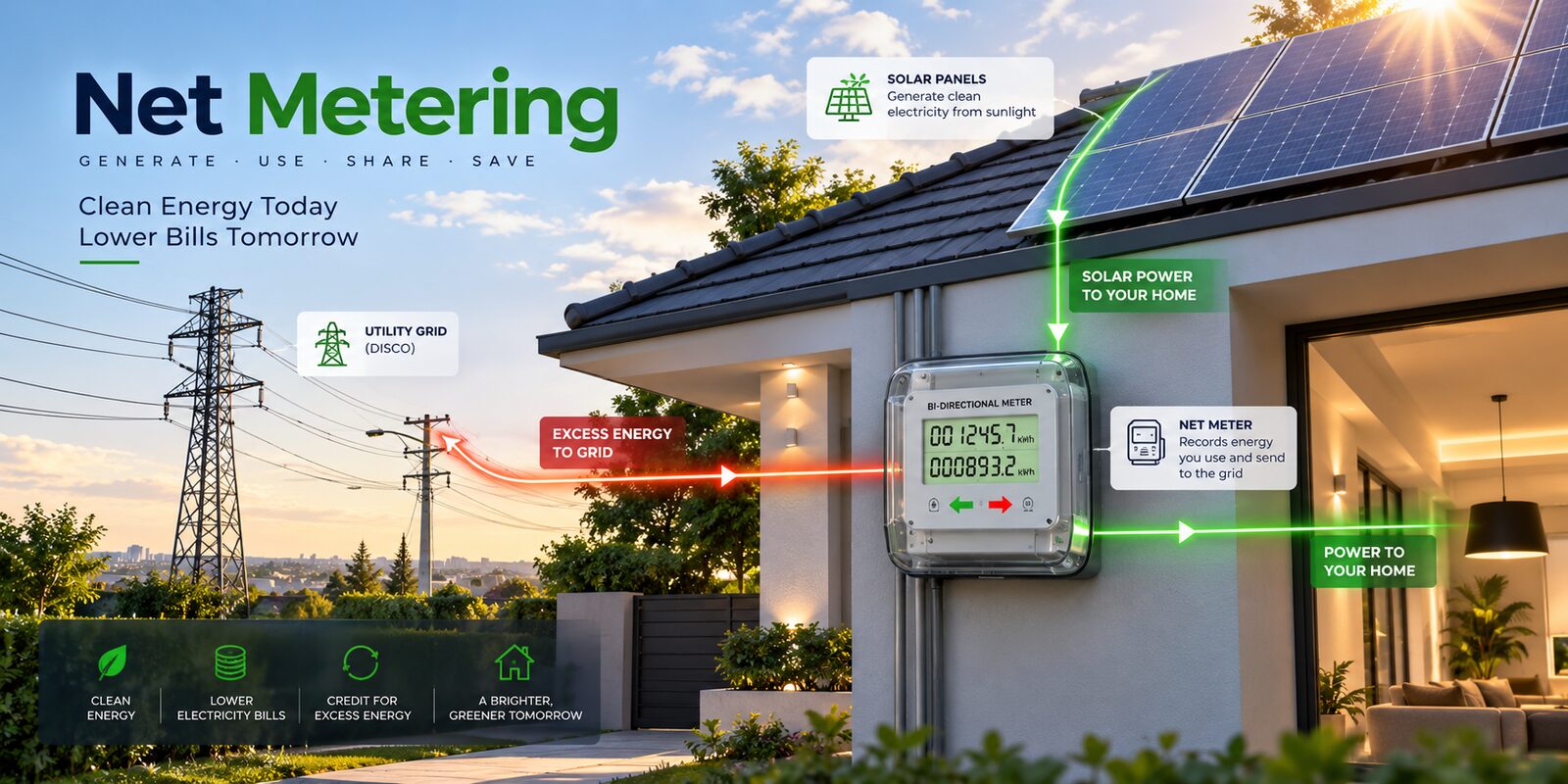 Bi-directional smart electricity meter